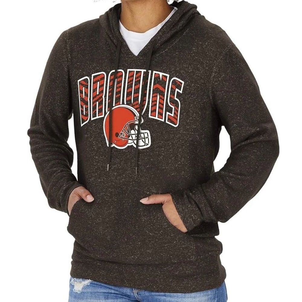 ZUBAZ NFL TEAM APPAREL Cleveland Browns Hoodie Women's SIZE MEDIUM Marled Gray